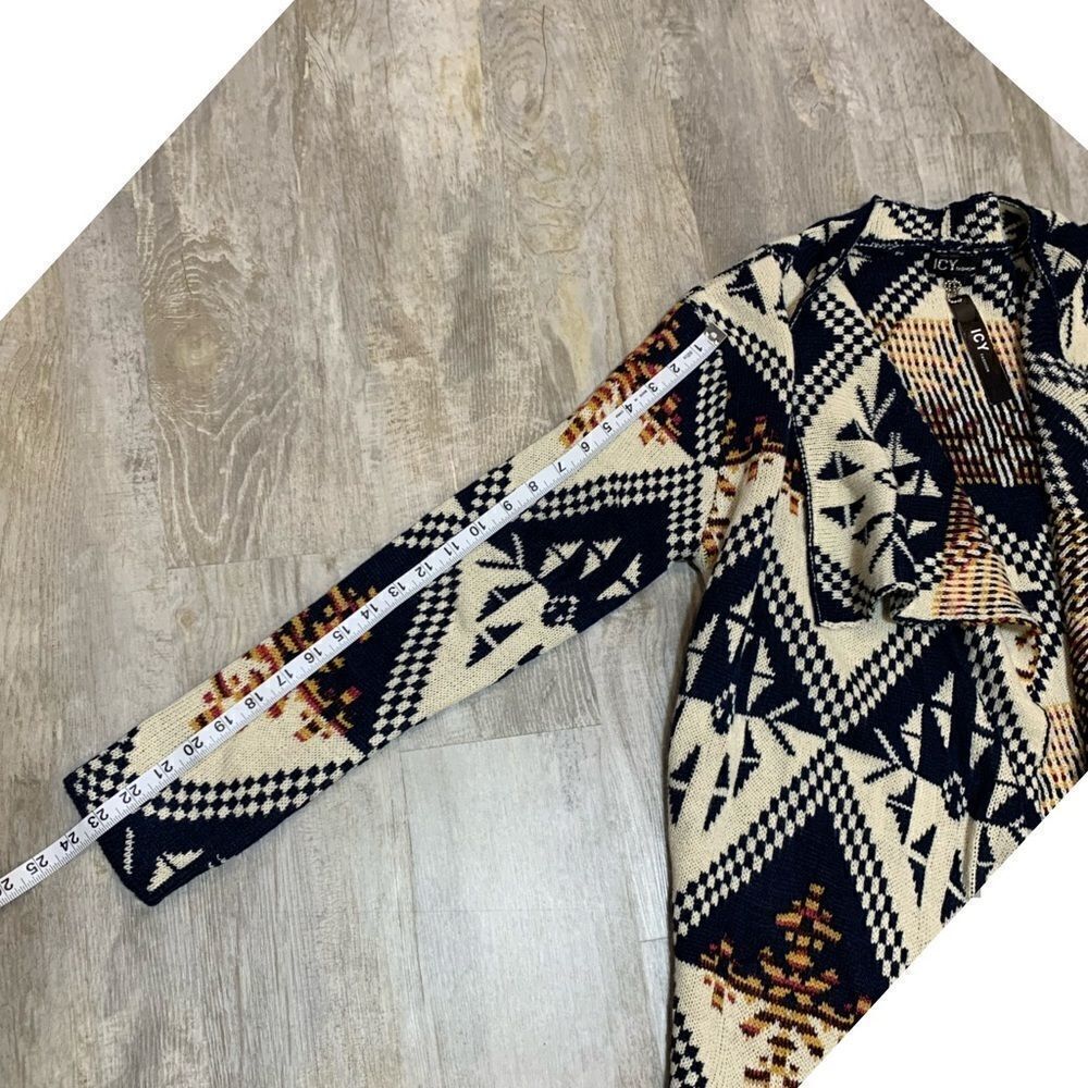 NWT Icy Fashion Sweaters Aztec Print Open Cardigan size M - Picture 7 of 12